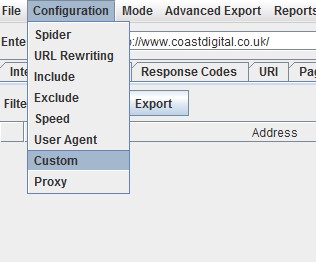 Screaming Frog Custom Configuration