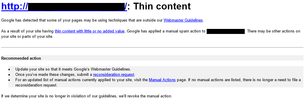 Thin Content Google Penalty