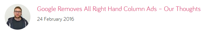 James Clark Google right hand column ads blog post