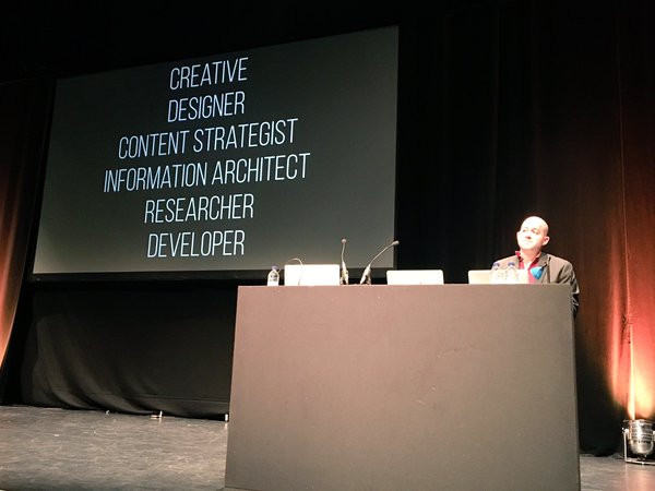 Jonathon Colman speaking at UX London 2016