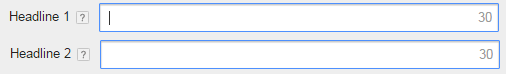 Expanded text headlines