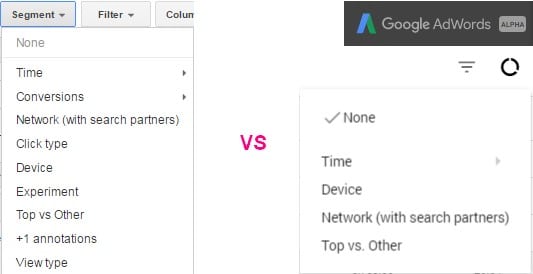adwords alpha - segments