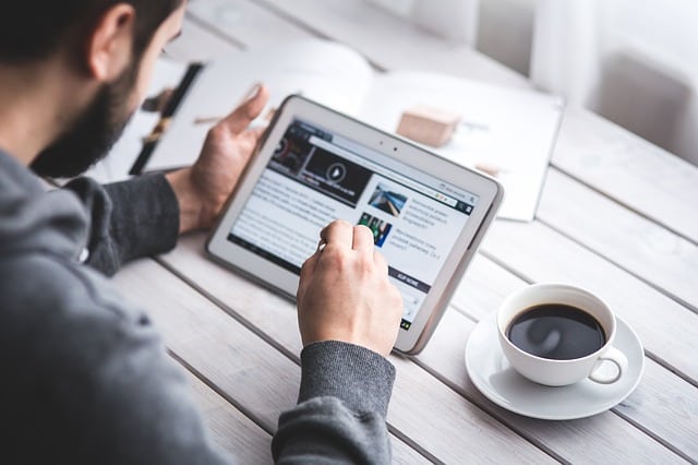 viewing a site on a tablet