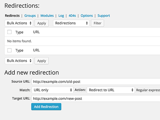 WordPress Redirection Plugin