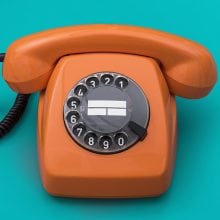 small orange phone