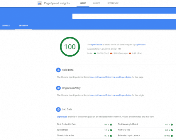 page speed