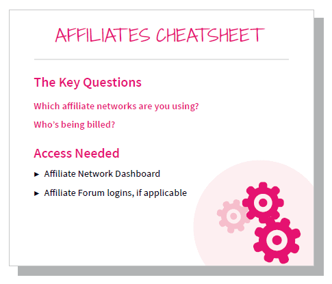 affiliates cheatsheet