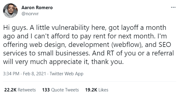 Aaron Romero Tweet 