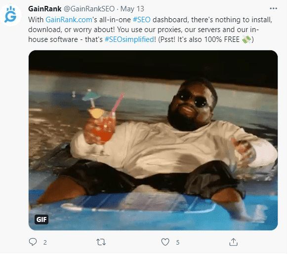 GainRank Tweet