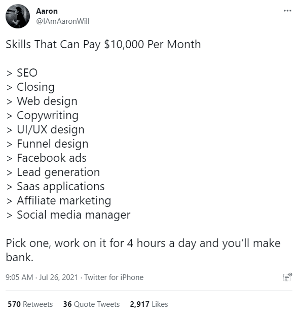 Skills that pay £10,000 per month 