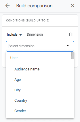 Build Comparison Drop Down User