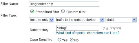 Blog folder filter