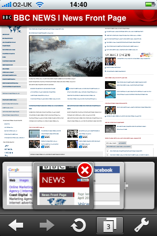 Opera Mini tabbed browsing
