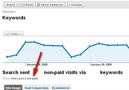 Screenshot from Google Analytics