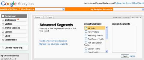 Advanced Segments Setup
