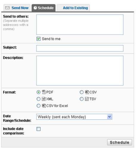 Analytics - schedule automatic reports