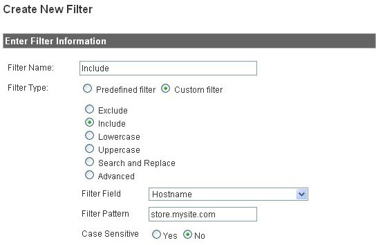 Create New Filter