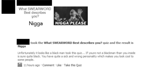 The offending Facebook application