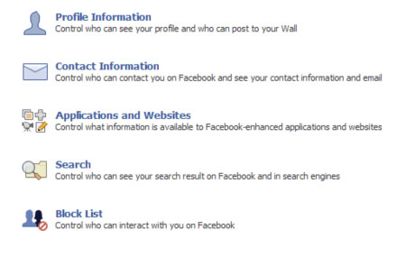 Facebook privacy options