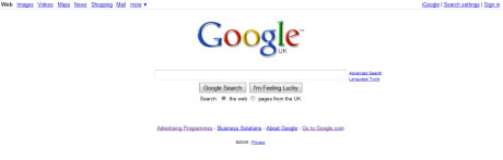 Old Google home page