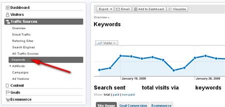 Screenshot from Google Analytics