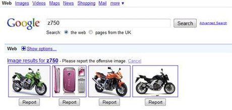 Google image reporting