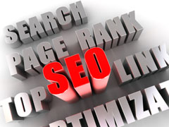 SEO - word in red